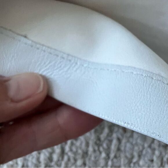 Aritzia Wilfred Melina Birch White Faux Leather High Rise Straight Leg Pant - Picture 4 of 13